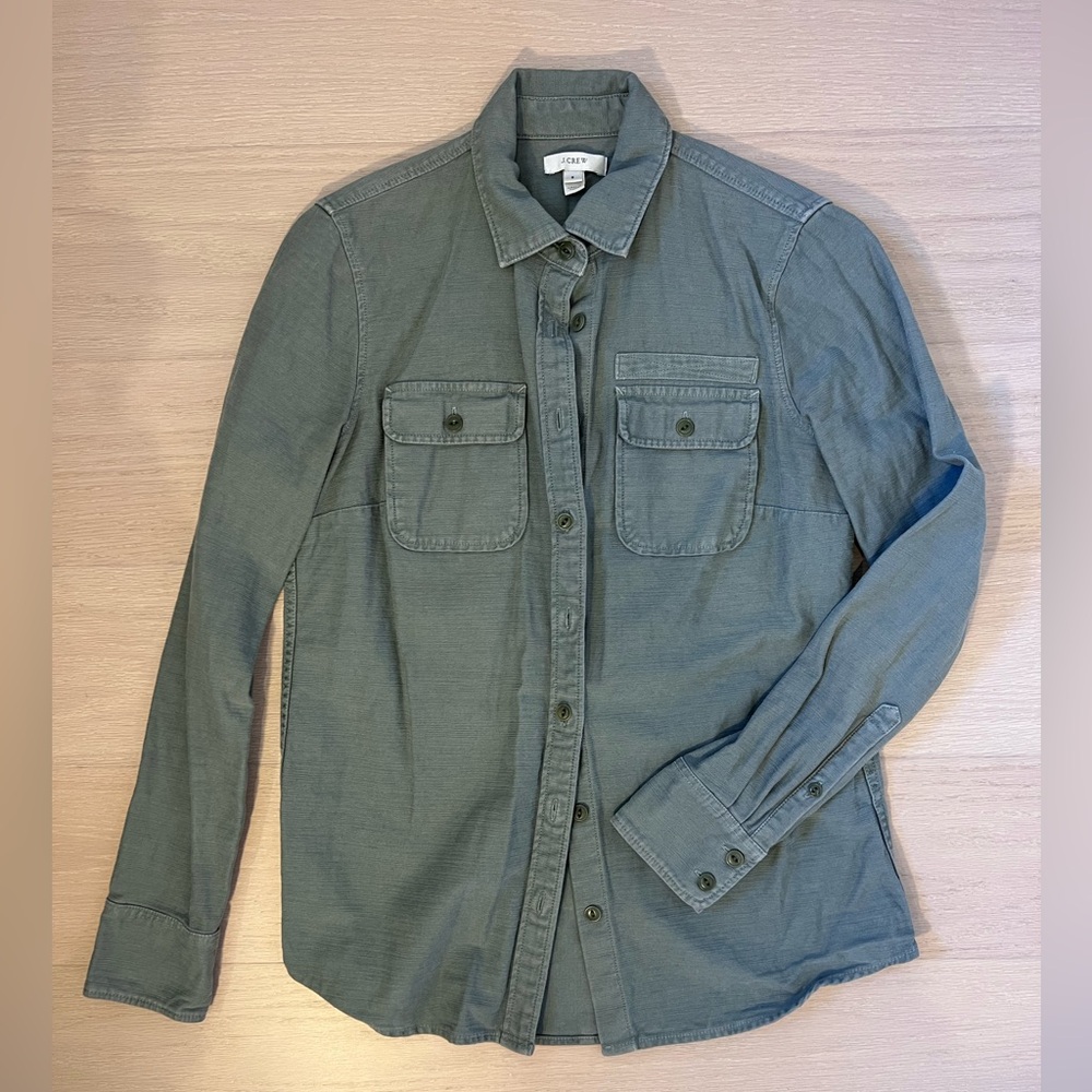 Green Denim Button Down